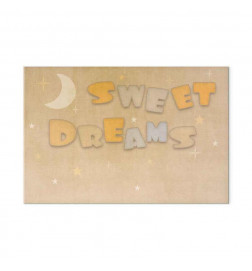 Tablou - Sweet Dreams - Pastel Inscription Surrounded by the Moon and Stars