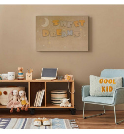 Slika - Sweet Dreams - Pastel Inscription Surrounded by the Moon and Stars