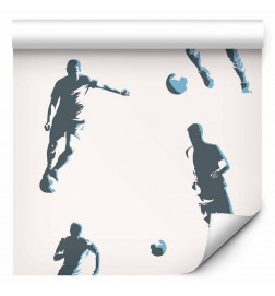 Tapeta - Football Characters - Action and movement in silhouettes on a light background