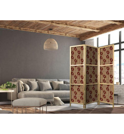 Paravento giapponese - Predatory Streaks - Red Abstract Shapes Inspired by Tribal