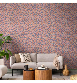 Papel pintado - Giraffe Pattern - colorful animal pattern in blue-pink spots