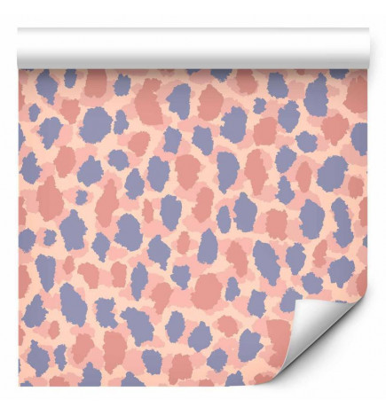 Behang - Giraffe Pattern - colorful animal pattern in blue-pink spots