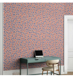 Behang - Giraffe Pattern - colorful animal pattern in blue-pink spots