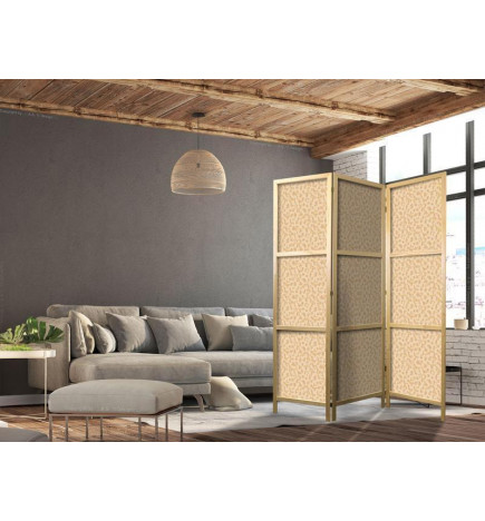 Japanese Room Divider - Tiny Dots - Optimistic Pattern in Peach Colors