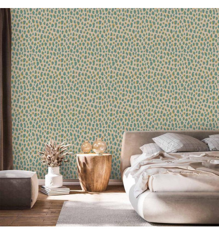 Tappezzeria murale - Giraffe Pattern - animal pattern in turquoise spots on a light background
