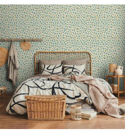 Tappezzeria murale - Giraffe Pattern - animal pattern in turquoise spots on a light background