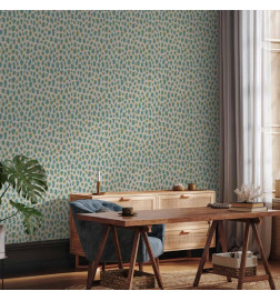 Papel de parede - Giraffe Pattern - animal pattern in turquoise spots on a light background