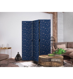 Sermi - Cosmic Fantasy - Pattern with Suns Moons and Dragonflies on a Dark Background
