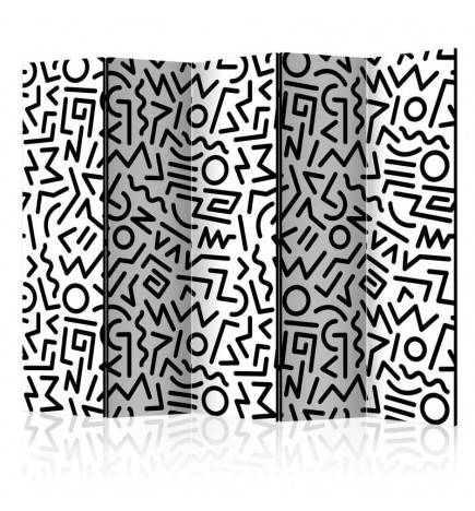 172,00 € Room Divider - Black and White Maze II [Room Dividers]