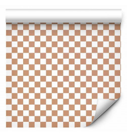 Tapeet - Checkerboard Pattern - Brown-White Grid with a Subtle Noise
