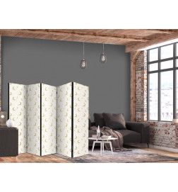 Room Divider - Moonlit Nights - Delicate Moons and Clouds in Warm Tones