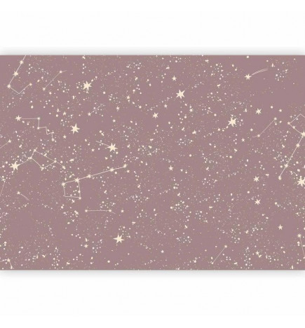 Foto tapete - Night Sky - Artistic Constellations and Stars in Pastel Shades
