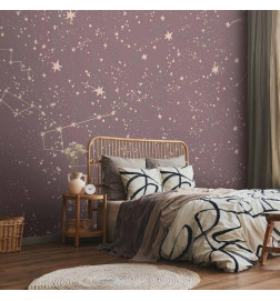 Wall Mural - Night Sky - Artistic Constellations and Stars in Pastel Shades