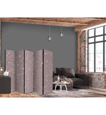 Paravento - Night Sky - Artistic Constellations and Stars in Pastel Shades