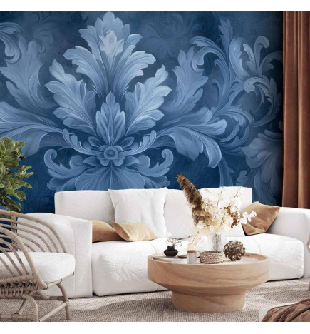Papier peint - Ornament in Blue and Cool Colors Dark Blue Decoration