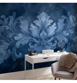 Papier peint - Ornament in Blue and Cool Colors Dark Blue Decoration