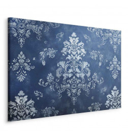 Leinwandbild - Retro Ornament Decorative Motif in Worn Blues