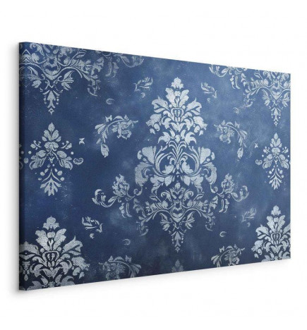 Leinwandbild - Retro Ornament Decorative Motif in Worn Blues