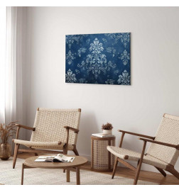 Seinapilt - Retro Ornament Decorative Motif in Worn Blues