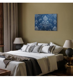 Schilderij - Retro Ornament Decorative Motif in Worn Blues