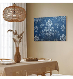 Tableau - Retro Ornament Decorative Motif in Worn Blues