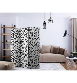 3-teiliges Paravent - Black and White Maze [Room Dividers]