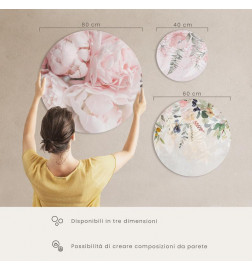 Cuadro redondo - Retro Ornament: Decorative Motif in Worn Blues