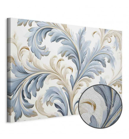 Canvas Print - Baroque Ornaments in Light Cream-Blue Hues