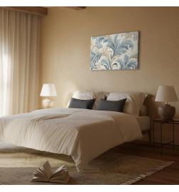 Canvas Print - Baroque Ornaments in Light Cream-Blue Hues