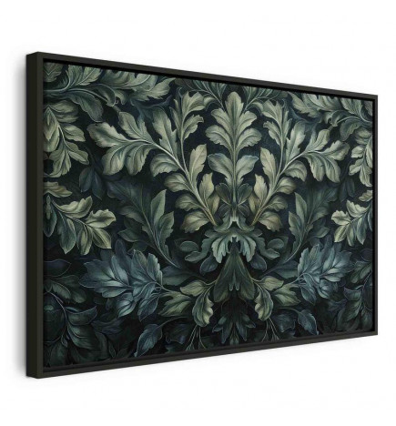 Tableau - Dark Green Victorian Leaves: Botanical Carved Composition