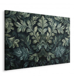 Paveikslas - Dark Green Victorian Leaves: Botanical Carved Composition