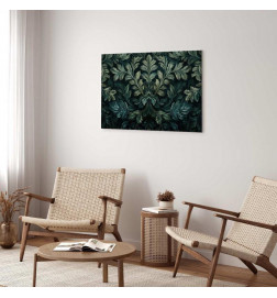 Taulu - Dark Green Victorian Leaves: Botanical Carved Composition