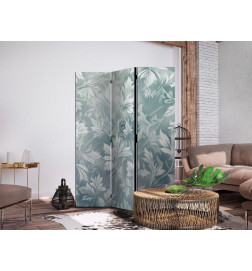 Vouwscherm - Ornaments in Rubbed Faded Turquoise - Delicate Floral Pattern