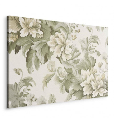 Quadro - Retro Vintage Flowers in Delicate Cream and Green Colors