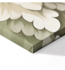 Canvas Print - Retro Vintage Flowers in Delicate Cream and Green Colors