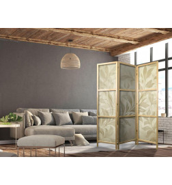 Paravento giapponese - Botanical Motif with Leaves and Vines in Sandy Colors