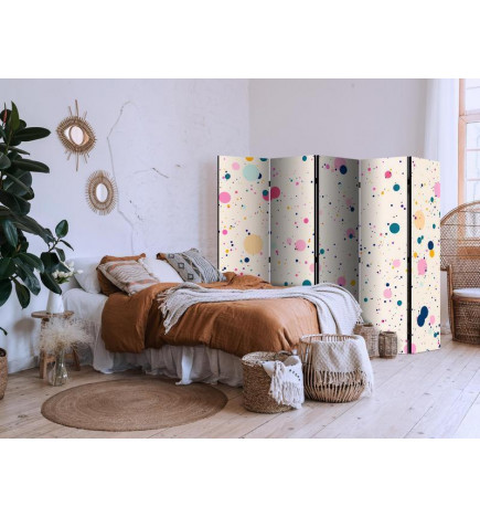 Španska stena - Dots - Spots and Splashes Multicolored - Cheerful Pattern on a Light Pink Background