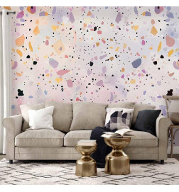 Fototapetti - Terrazzo in Confetti Style Violet-Pink Colorful Pattern