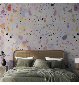 Fototapet - Terrazzo in Confetti Style Violet-Pink Colorful Pattern