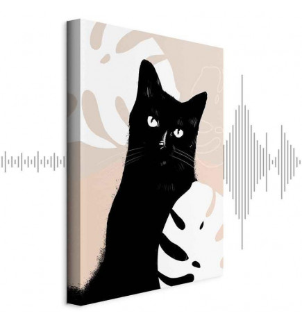 Paveikslas - Cat in Monsteras (1 Part) Vertical