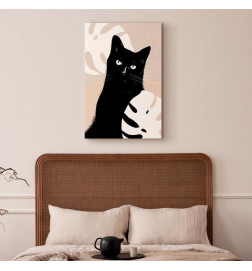 Tableau - Cat in Monsteras (1 Part) Vertical