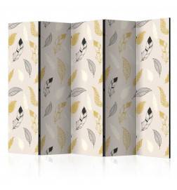172,00 € 5-teiliges Paravent - Golden Feathers II [Room Dividers]