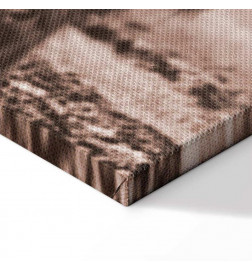 Canvas Print - A Scottish Cow in Sepia