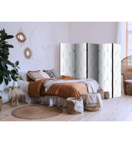 Paravan - Delicate Blue Fish - Mosaic Fish in Subtle Blue Color Shades with an Arched Pattern in the Background