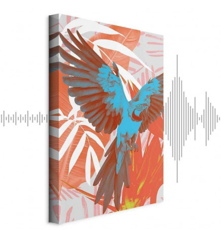 Seinapilt - Exotic Wings - Parrot Among Abstract Leaf Patterns