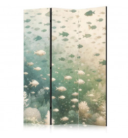 Paravan - Fish and Diverse Vegetation - A Group of Fish in Pastel Muted Colors Among Oceanic Vegetation