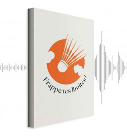 Cuadro - Badminton Shuttlecock on an Orange Circle Background