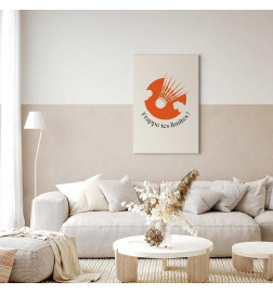 Schilderij - Badminton Shuttlecock on an Orange Circle Background