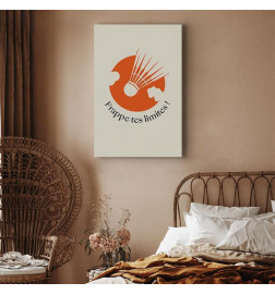 Cuadro - Badminton Shuttlecock on an Orange Circle Background