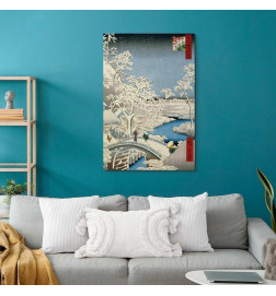 Canvas Print - Utagawa Hiroshige – Drum bridge and Setting Sun Hill at Meguro